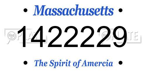 1422229 Massachusetts License Plate