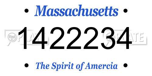 1422234 Massachusetts License Plate