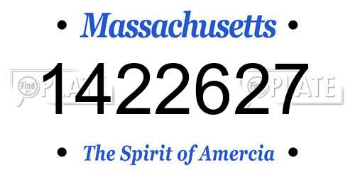 1422627 Massachusetts License Plate