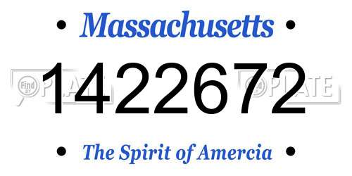 1422672 Massachusetts License Plate