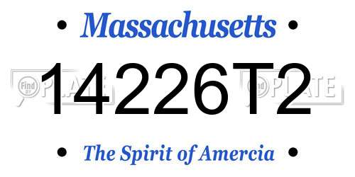 14226T2 Massachusetts License Plate