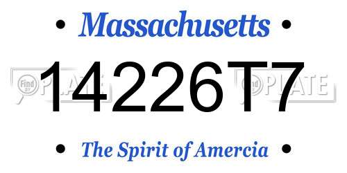 14226T7 Massachusetts License Plate