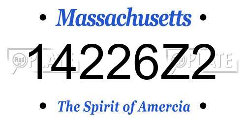 14226Z2 Massachusetts License Plate