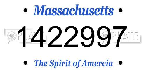 1422997 Massachusetts License Plate