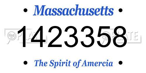 1423358 Massachusetts License Plate