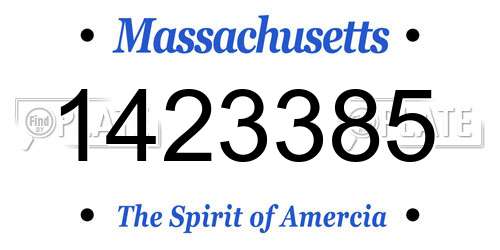 1423385 Massachusetts License Plate