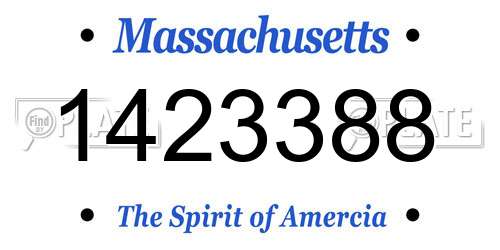 1423388 Massachusetts License Plate