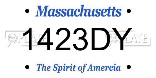 1423DY Massachusetts License Plate