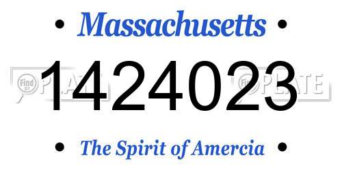 1424023 Massachusetts License Plate