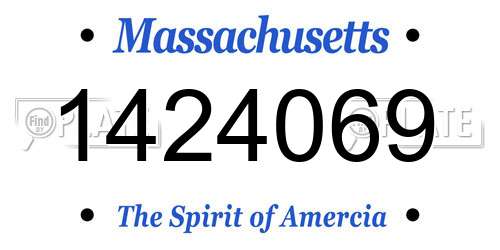 1424069 Massachusetts License Plate
