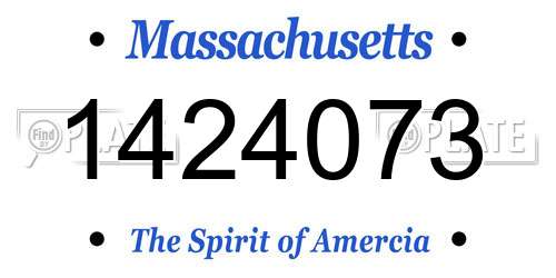 1424073 Massachusetts License Plate