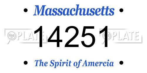 14251 Massachusetts License Plate