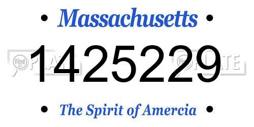 1425229 Massachusetts License Plate