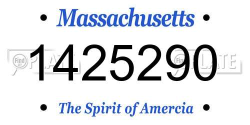 1425290 Massachusetts License Plate