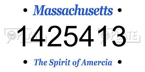 1425413 Massachusetts License Plate