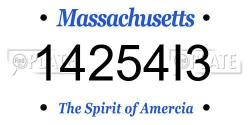 14254I3 Massachusetts License Plate