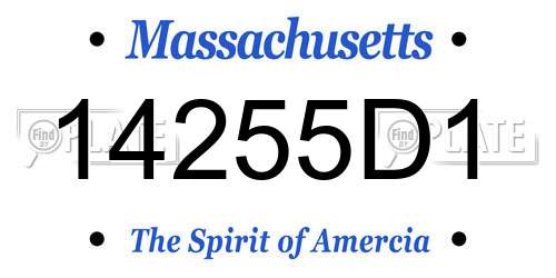14255D1 Massachusetts License Plate
