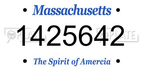 1425642 Massachusetts License Plate