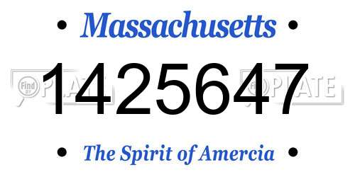 1425647 Massachusetts License Plate