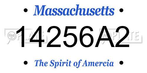 14256A2 Massachusetts License Plate