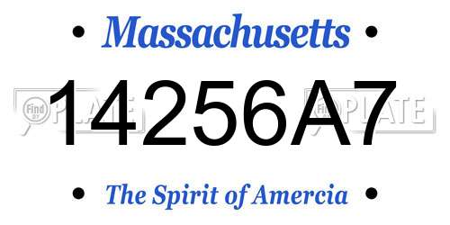 14256A7 Massachusetts License Plate