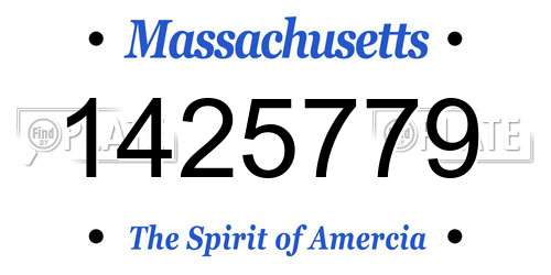 1425779 Massachusetts License Plate