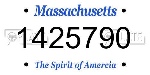 1425790 Massachusetts License Plate