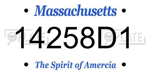 14258D1 Massachusetts License Plate