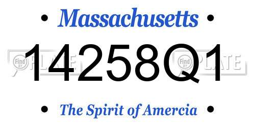 14258Q1 Massachusetts License Plate