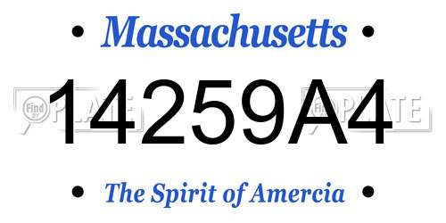 14259A4 Massachusetts License Plate