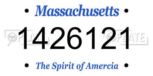 1426121 Massachusetts License Plate