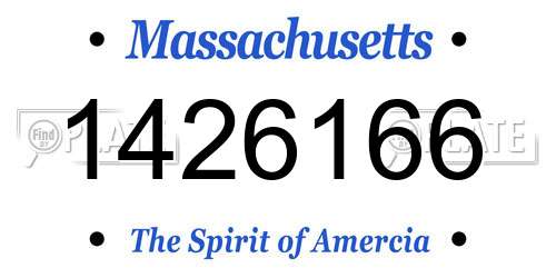 1426166 Massachusetts License Plate