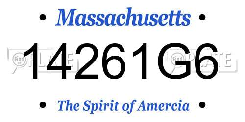 14261G6 Massachusetts License Plate