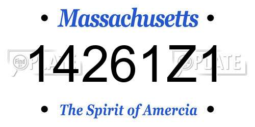 14261Z1 Massachusetts License Plate