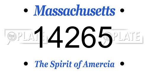 14265 Massachusetts License Plate
