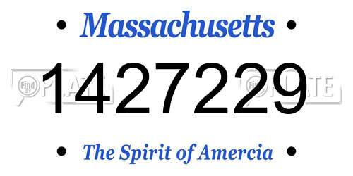 1427229 Massachusetts License Plate