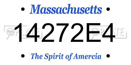 14272E4 Massachusetts License Plate