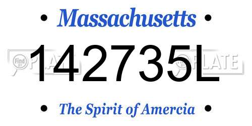 142735L Massachusetts License Plate