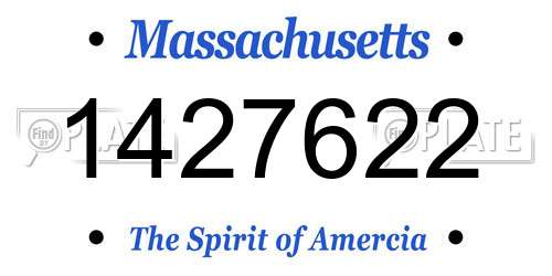 1427622 Massachusetts License Plate