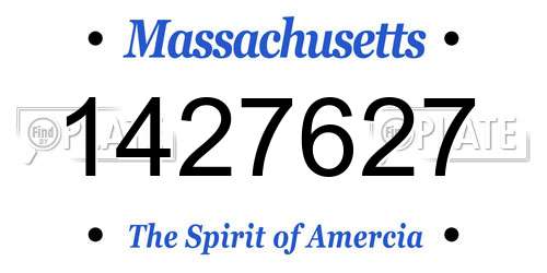 1427627 Massachusetts License Plate