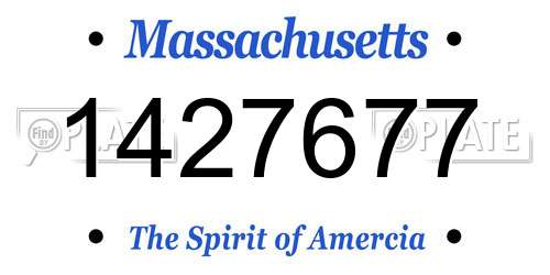 1427677 Massachusetts License Plate