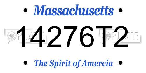 14276T2 Massachusetts License Plate
