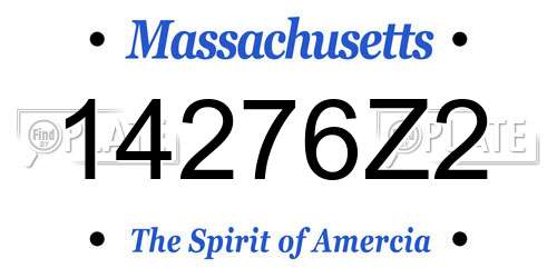 14276Z2 Massachusetts License Plate