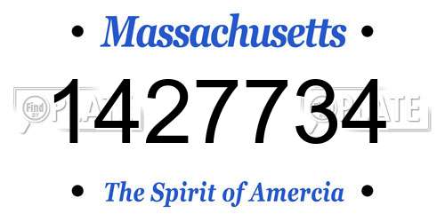 1427734 Massachusetts License Plate