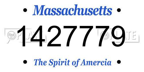 1427779 Massachusetts License Plate