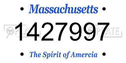 1427997 Massachusetts License Plate