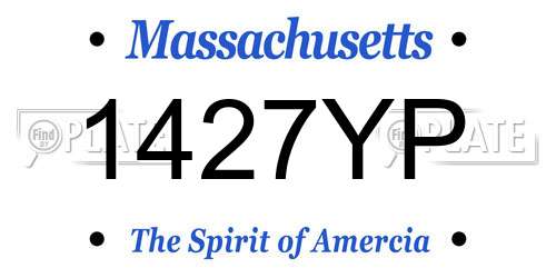 1427YP Massachusetts License Plate