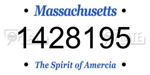 1428195 Massachusetts License Plate