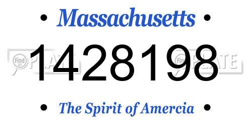 1428198 Massachusetts License Plate