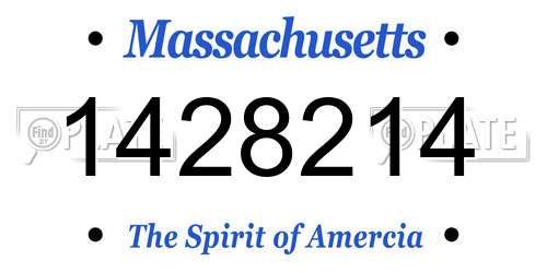 1428214 Massachusetts License Plate